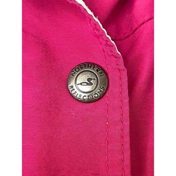 Northern Reflections Vintage Women’s Jacket S Hot Pink Hood Zip Snaps Pockets - Picture 5 of 16